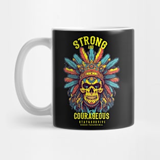 Stay Strong Native American Retro Skull Mug